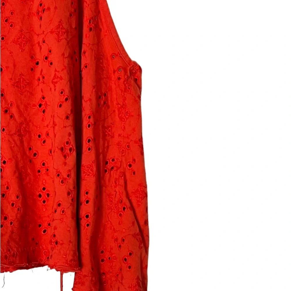 Free People | Dream Date orange cutaway eyelet lace back tank top size m…